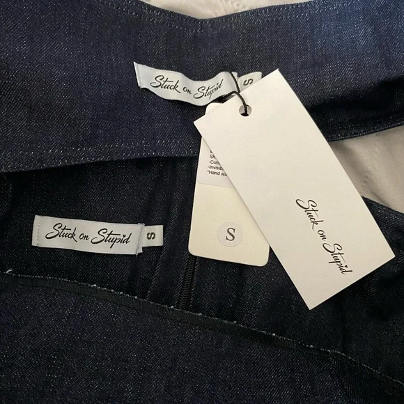 Stuck on Stupid | NWT’s cyber Y2K “Mary Jane Denim Set” pleated lace mini dress - Picture 6 of 7